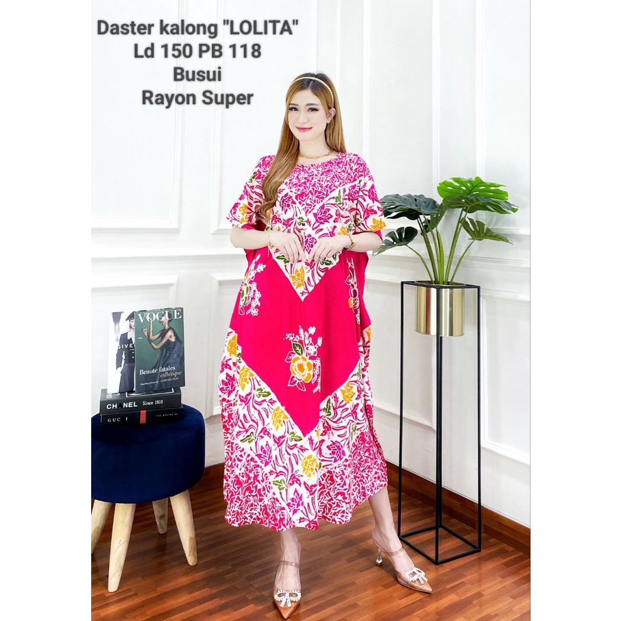 DASTER LOWO PREMIUM JUMBO LD 150 MOTIF MALAMAN BUSUI DEPAN KEKINIAN HOMEDRESS WANITA RAYON TEBAL ADEM