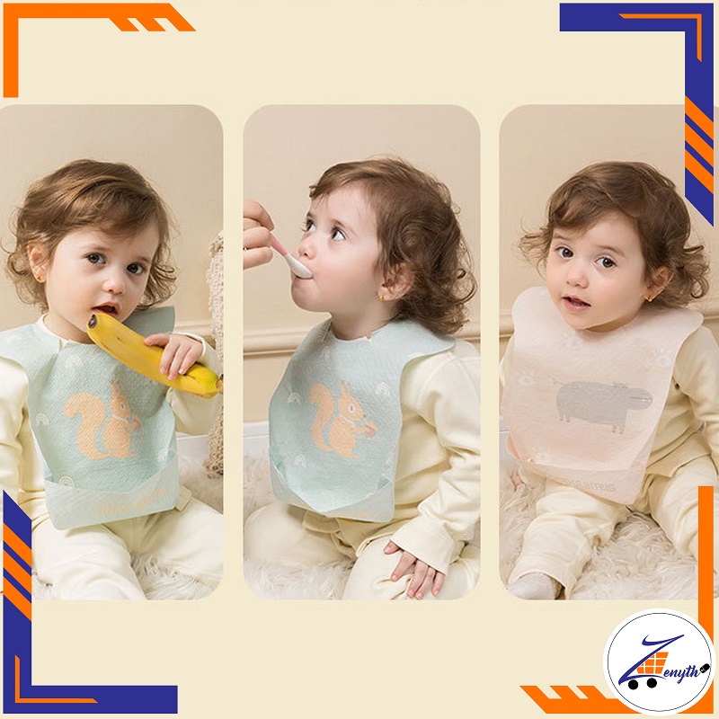 Celemek Bayi Waterproof Lucu / Disposable Baby Bib