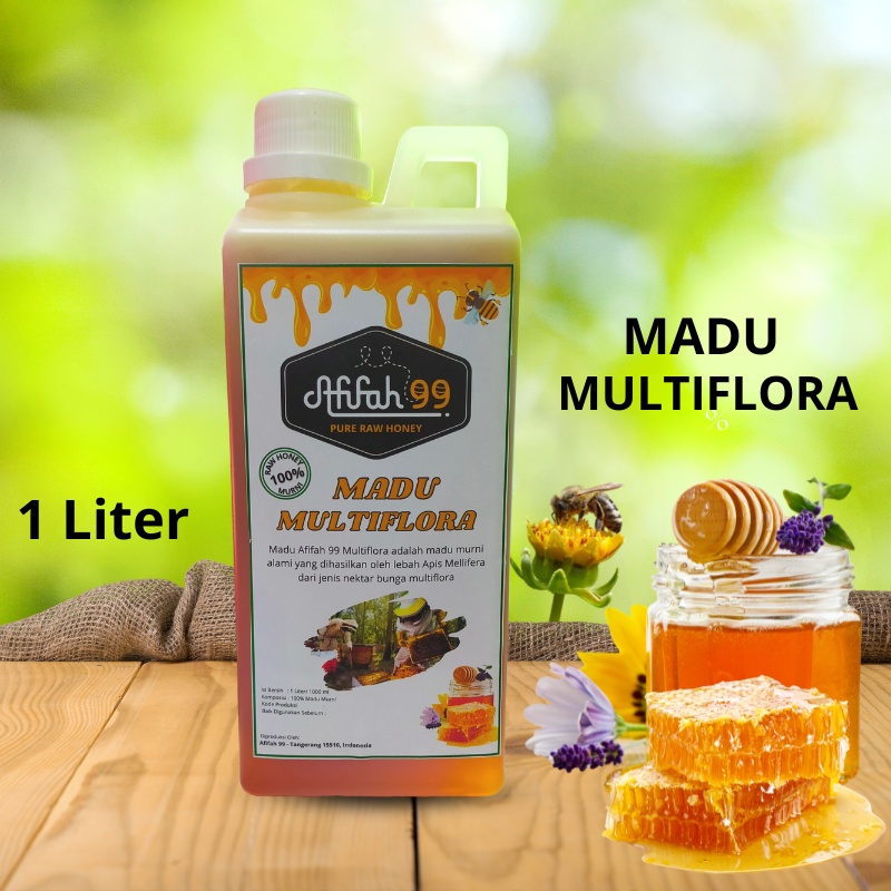 

Madu Afifah 99 Madu Murni Asli Nektar Multiflora 1Liter Grade A 100% Alami Pure Natural Raw Honey