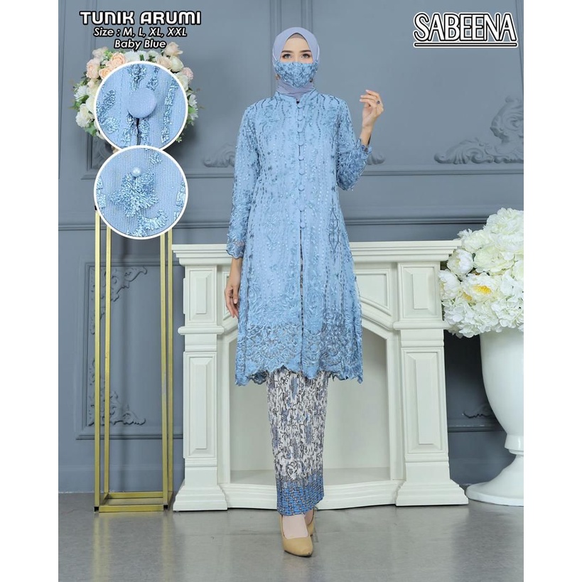 Set Kebaya Modren Tunik Busui Kabaya Wisuda Setelan Rok Plisket Kebaya Terbaru