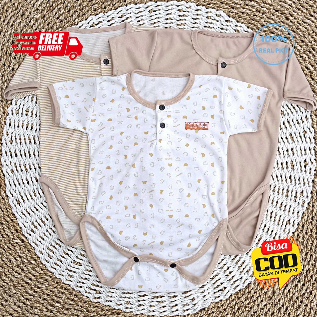 SALE 7.7 Serian Coklat Susu - 3 pcs Jumper Bayi Segitiga COKLAT SUSU SERIES 0 sd 6 Bulan merk SNI Bolo - Bolo / Baju Bayi Jumper Serian Coklat Susu