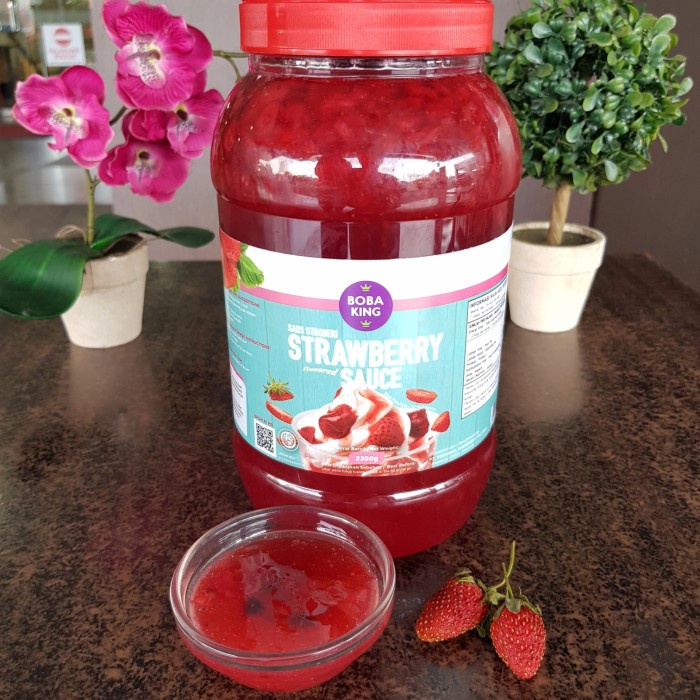 

STRAWBERRY JAM SAUCE SELAI BOBA KING PER BOX (ISI 6 TUB)