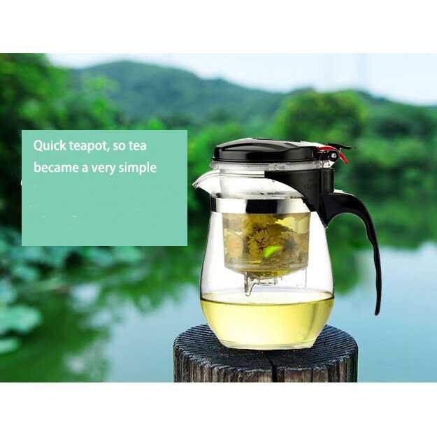 KR Tea Pot Kaca Tahan Panas Teko Pitcher Teh Chinese Dengan Saringan