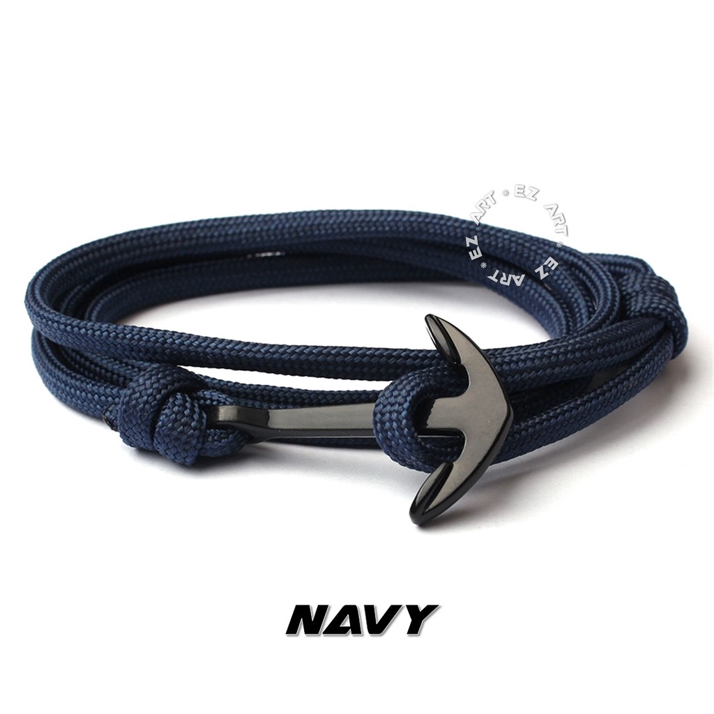 Gelang Jangkar Multilayer 4 Lilit Tali Paracord Pria Wanita Warna Polos Simple Keren Elegan Pendaki Gunung Survival