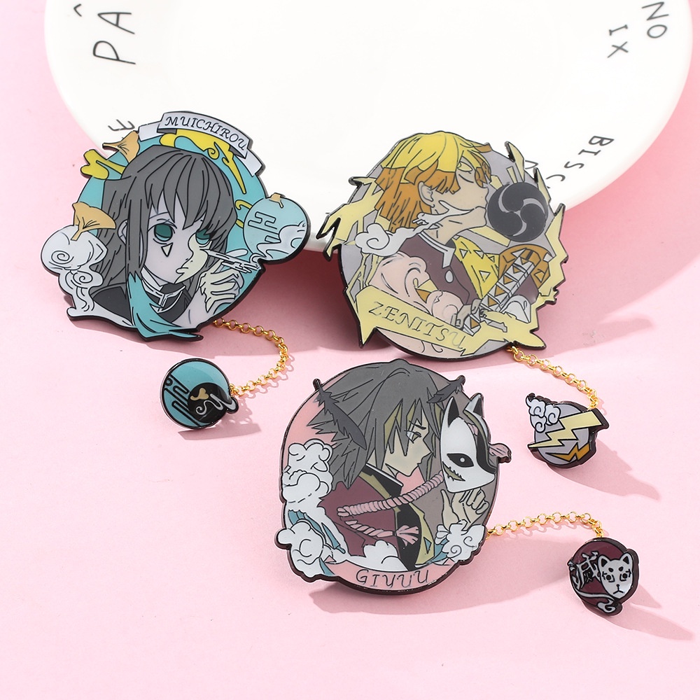 Bros Pin Desain Anime Demon Slayer Untuk Aksesoris Pakaian