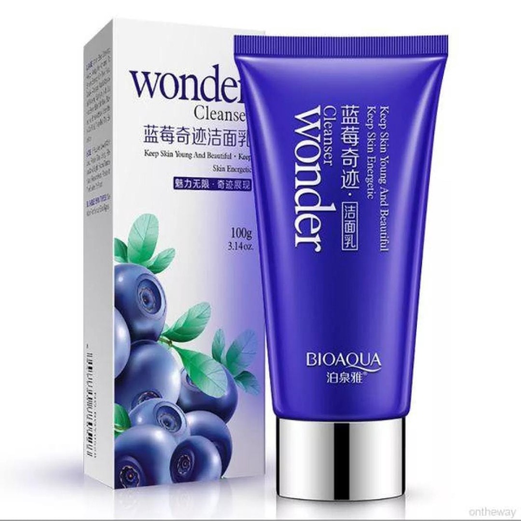 GIRLSNEED77 Medan Wonder Blueberry Cleanser Moisturizing Brightening Facial Foam Cleanser - Pembersih Wajah Foam Bio Aqua Dengan Extract Blueberry Menutrisi Wajah Melembabkan Melembutkan Memutihkan Wajah - 100 gr