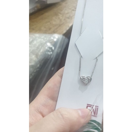 Kalung love hati emas putih mas asli 375 cantik simple murah white gold