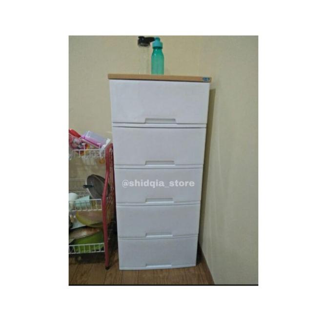 

Lemari Plastik Laci 5 Susun Polos / Kabinet Rovega Magnum CMG-530 stock ready