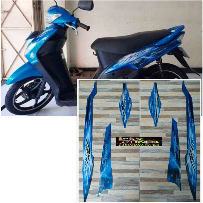 striping original Yamaha Mio sporty biru tahun 2009 2010