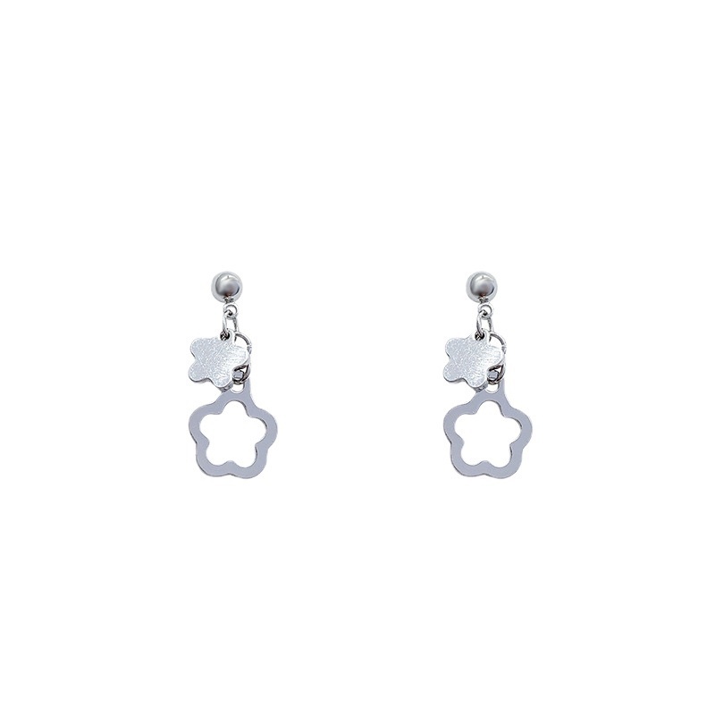 We Flower Anting Stud s925 Silver Model Bunga Hollow Gaya Korea Untuk Wanita