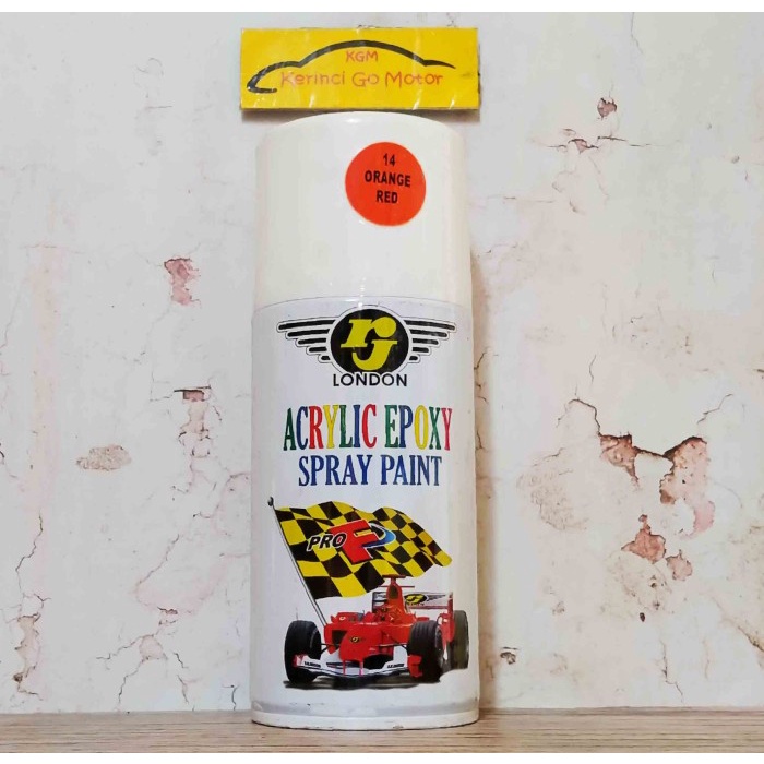 RJ LONDON SPRAY PAINT CAT SEMPROT ORANGE RED BS3-B14 300cc