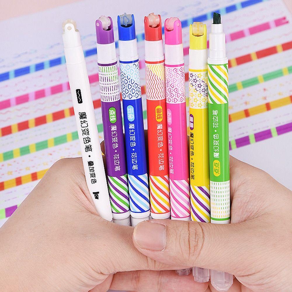 Top 7PCS Double-Headed Stabilo Cepat Kering Hand Copy Akun Lucu Spidol Notes Pen