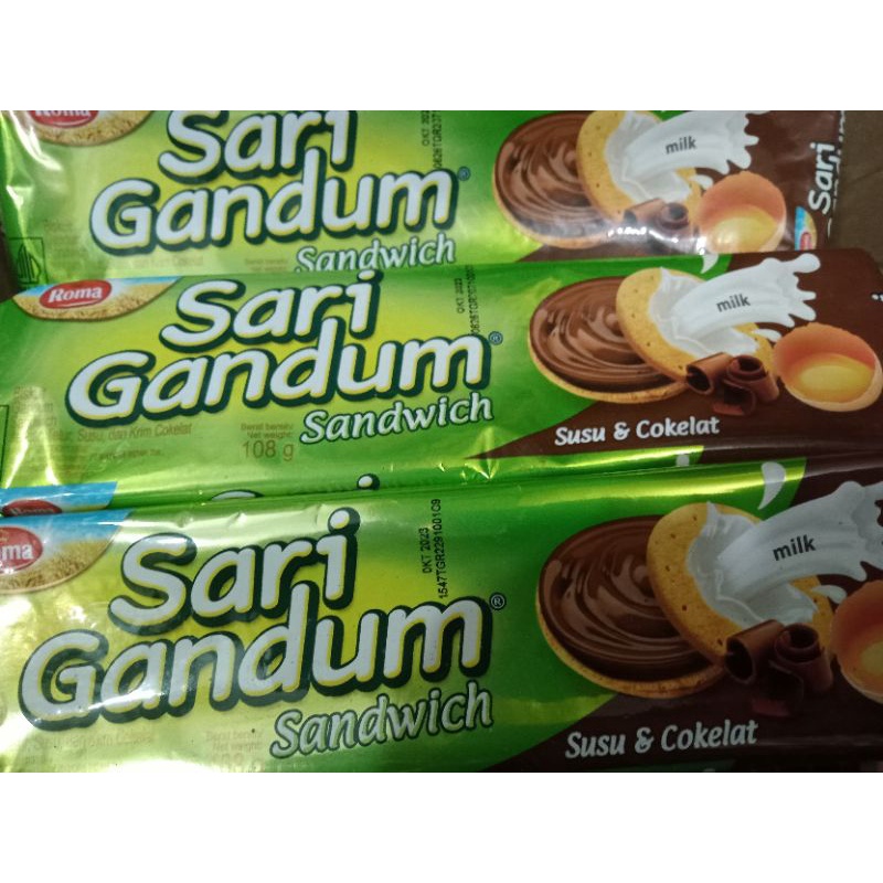 

ROMA SARI GANDUM COKLAT SUSU BERAT 108 gram