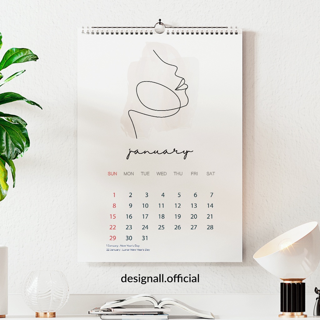 

DESIGNALL KALENDER DINDING AESTHETIC 2023 A3 SPIRAL WD