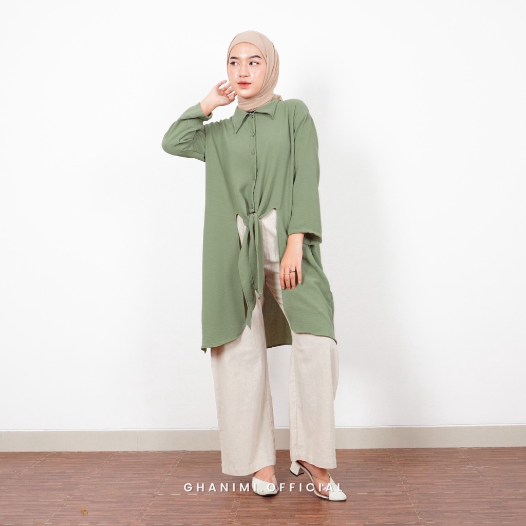 Ghanimi - Zoica Tunik / Tunik Polos / Tunik Unik / tunik layer / tunik panjang / tunik katun crinkle / tunik daily / tunik kasual formal / tunik tali / kemeja tunik / Tunik kerja / atasan kerja