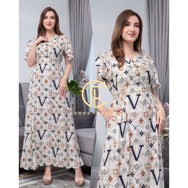 Daster Arab Dlusia DELIA CANDA Dress Rayon Motif Branded