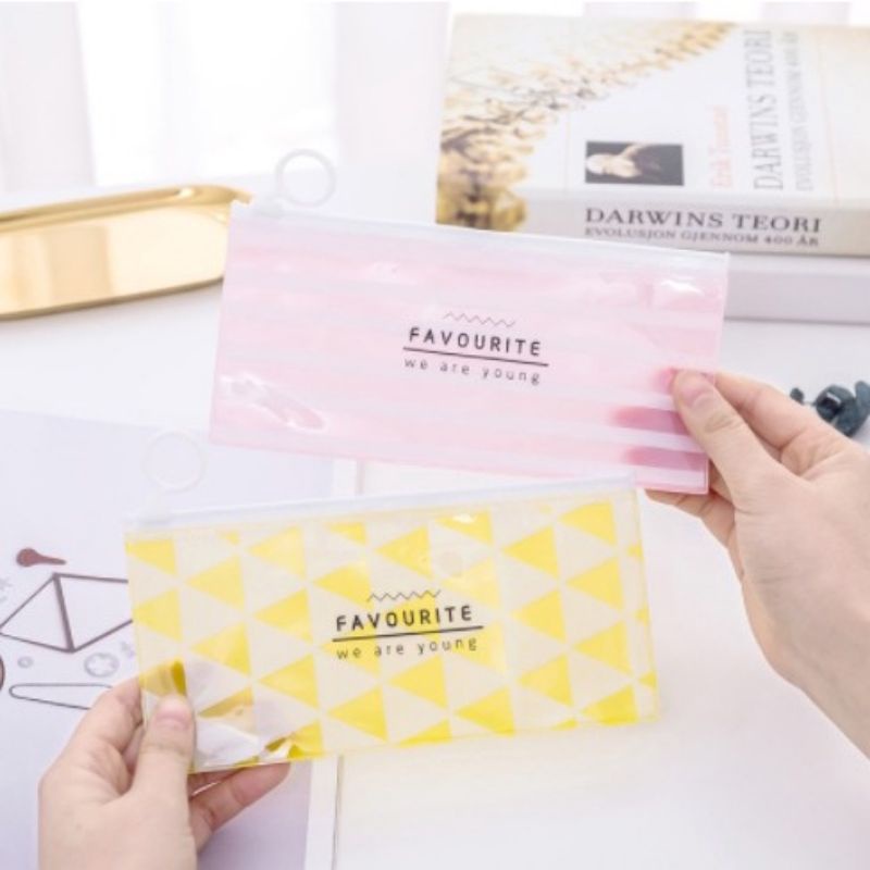 Tempat Pensil Import Zip Lock Zipper Bag Pouch Kosmetik Multifungsi Anti Air