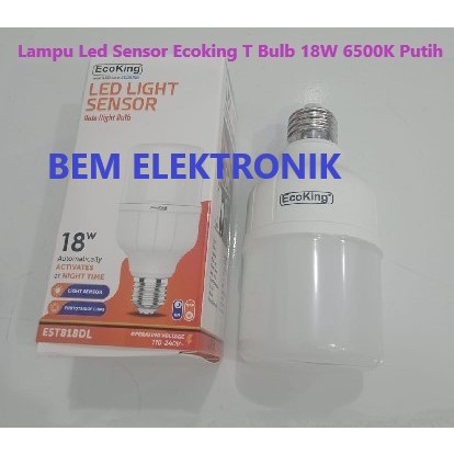 Lampu Led Sensor T Bulb ECOKING 18W Putih 6500K