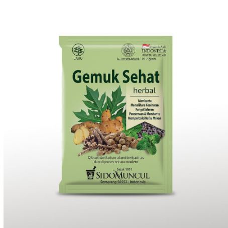 

Jamu Gemuk Sehat Sido Muncul Penambah Nafsu Makan isi 10 sachet