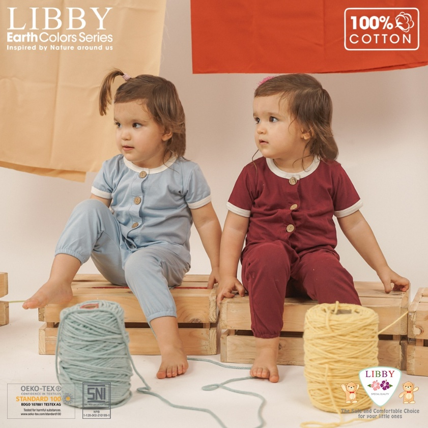 Libby Rocco Set 0-2 Tahun Warna Baru Setelan Pendek Panjang Rocco Baby Earth Series CBKS