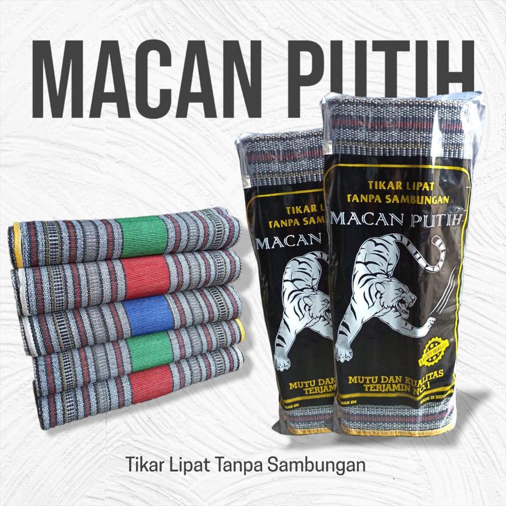 OTS 996. Tikar Lipat Tanpa Sambungan Macan Putih 180x200 cm Alas Piknik Hajatan Bahan Tebal Kuat Anti Robek