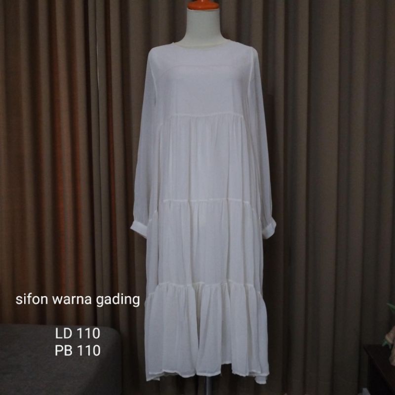 Dress Putih Sifon/Gamis Putih