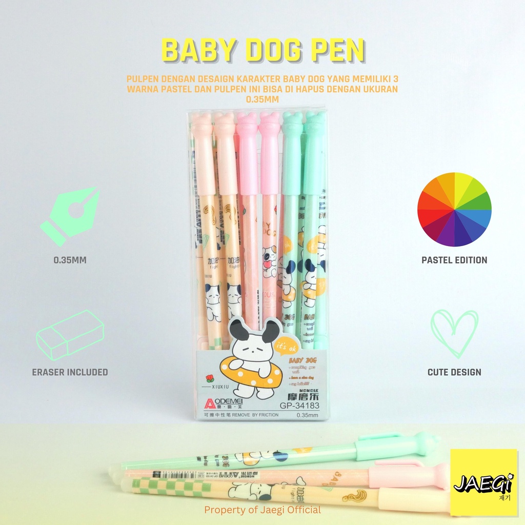 

JAEGi - Ballpoint / Pulpen 0.35 mm Baby Dog Pen Erasable