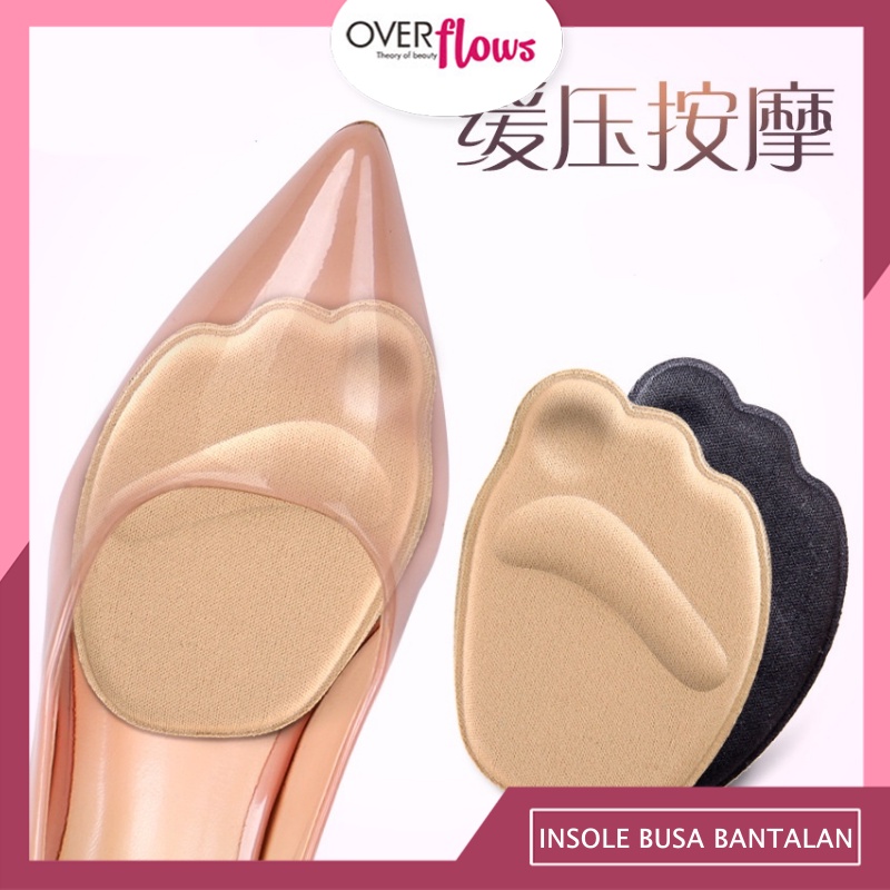 OVERFLOWS.ID  INSOLE BUSA BANTALAN ALAS KAKI PADA SEPATU 1 PASANG (2PCS) SPON ALAS KAKI DEPAN PENGGANJAL FOREFOOT HIGH HEEL PAD