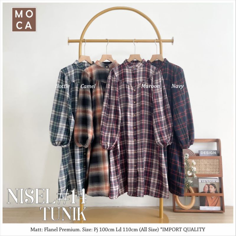 nisel tunik/ tunik flanel/ flanel panjang wanita/ flanel wanital/ tunik flanel premium/flanel origin