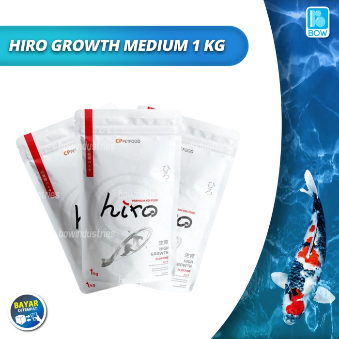 HIRO Makanan Pakan Ikan Koi Premium Koi Food 5mm Medium 1 Kg 1kg