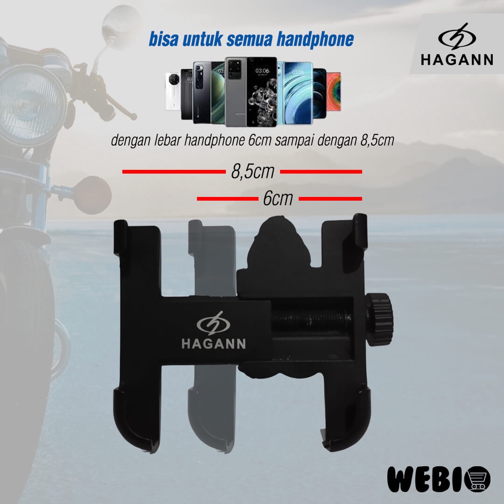 HAGANN SHO-1002 Holder HP Motor Stang Stand Dudukan Handphone Besi | Pegangan HP Phone Holder Garansi 1 Tahun