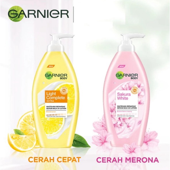 GARNIER SAKURA GLOW  WHITENING BODY LOTION PUMP 400ML