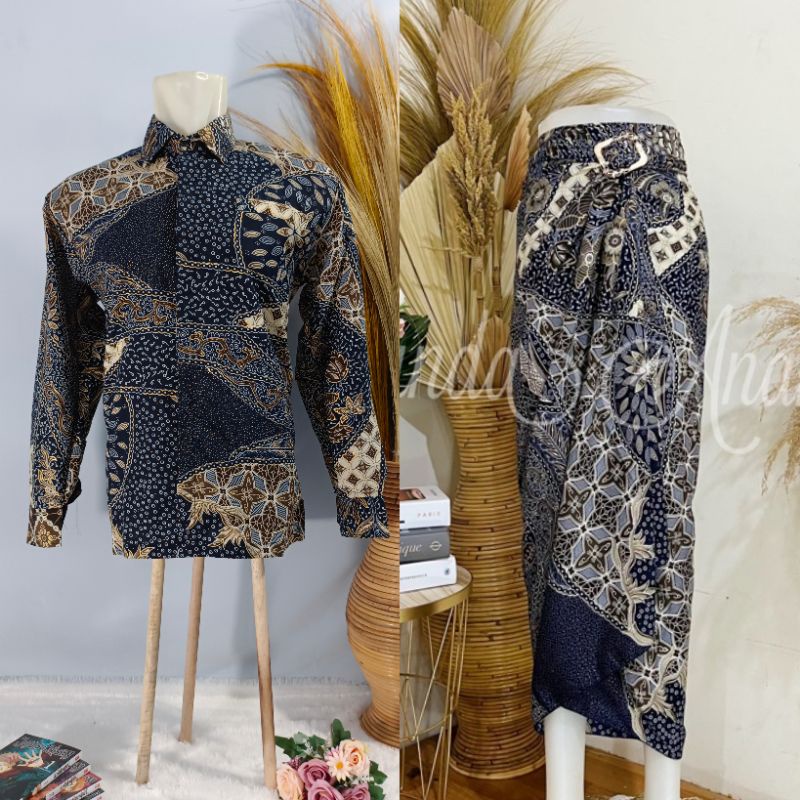 kemeja couple pasangan/kemeja couple rok lilit/couple