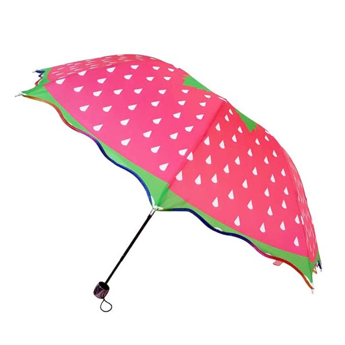 Payung Lipat 3 Motif Buah Buahan Strawberry Merk Nagoya ORIGINAL