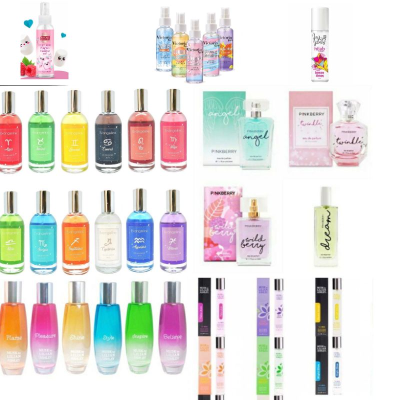 Parfum Body Mist Eau de Perfume Minimarket Indomaret Alfamart Pinkberry Evangeline Victoria Teens Iz