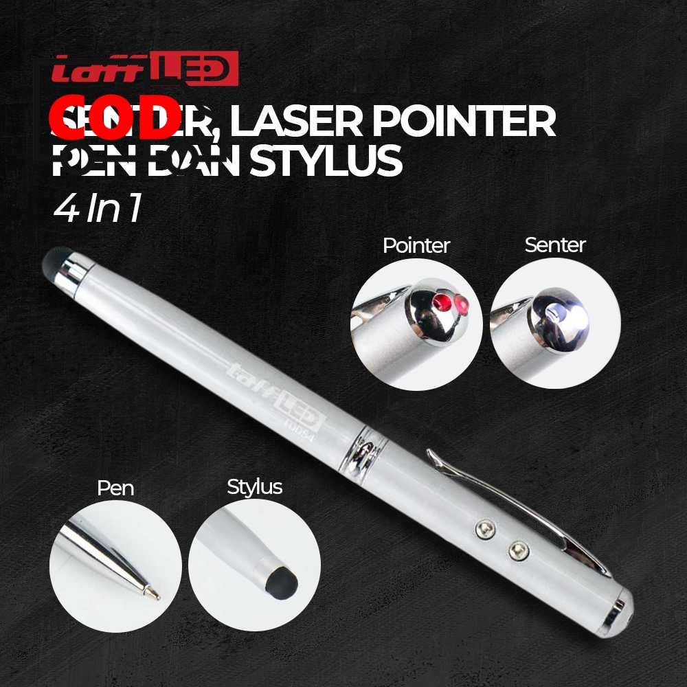 Jual Senter LED Laser Pointer Pen Stylus 4 in 1 Pulpen Bolpoin Pena ...