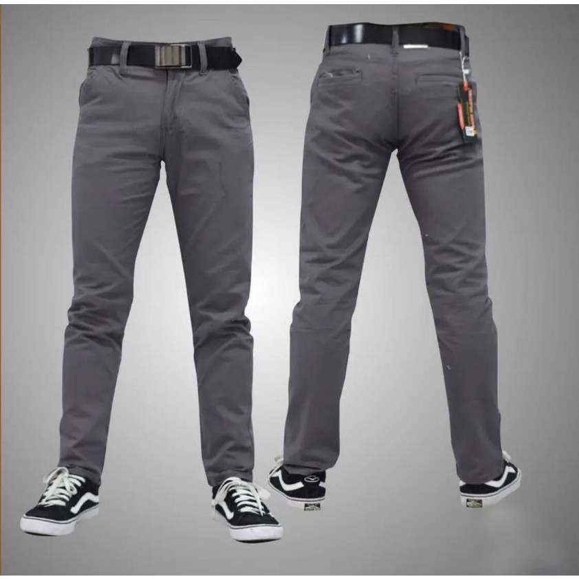 CELANA PRIA CHINO Slim fit panjang pria kerja kantor santai liburan cowok original bahan meler BIGSIZE 27-38.