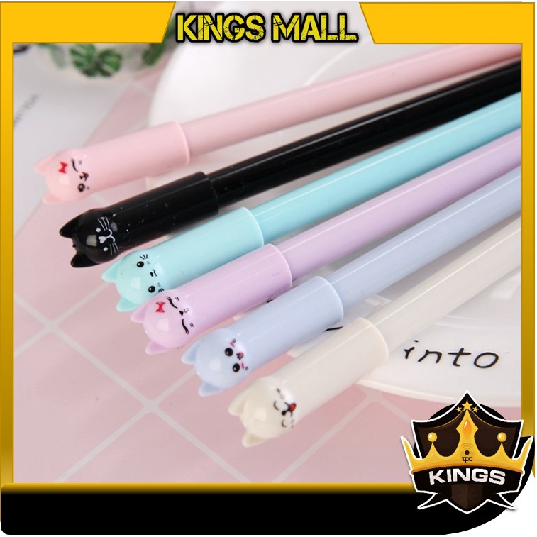 

KINGS - S5615 Pulpen Karakter Kucing Murah 6 Warna / Pena Gel Lucu / Pena Karakter Meow / Pulpen Karakter Gel Imut