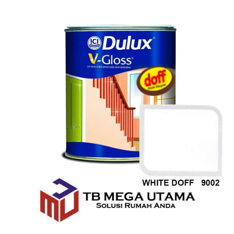 Dulux V - Gloss 9002 White Doff 0,8 Liter | Cat Kayu dan Besi Interior