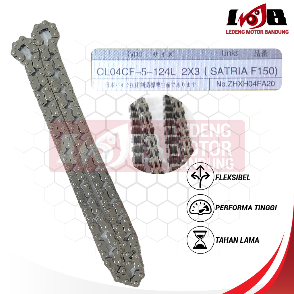 Rantai Keteng FU Satria 150cc Chain Kamprat 2x3 124L Lokal