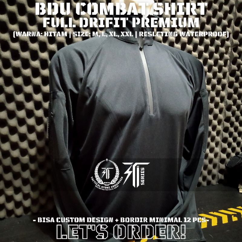 BDU COMBAT SHIRT FULL DRIFIT HITAM