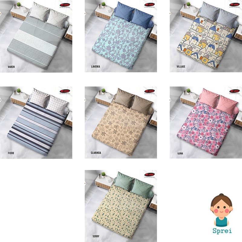 SPREI ALL NEW MY LOVE 180X200 t 30  FITTED FLAT KATUN AVANTI AYANA BOTANIC CANIS