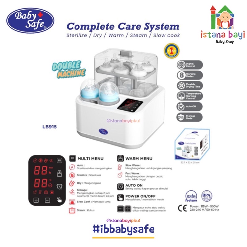 Baby Safe LB915 Complete Care System / Sterilisasi multifungsi