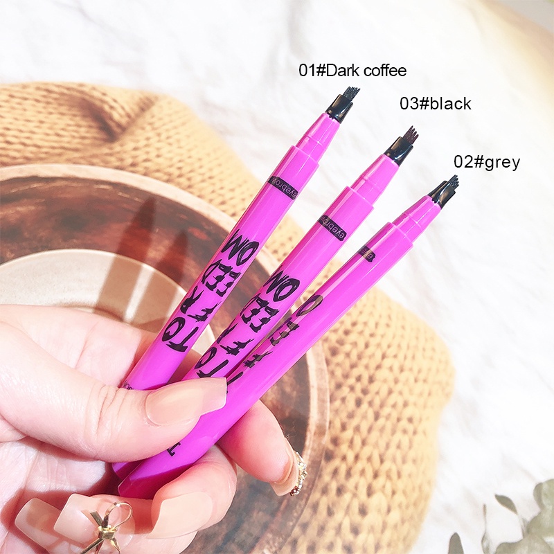 TEAYASON Brow On Point 4 Tip Automatic Eyebrow Pencil Tahan Air Pigmen Pencil Alis  Tahan Air TD011