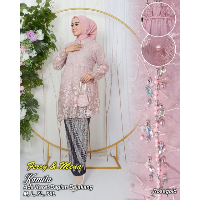 Permata Olshop / Setelan Tunik Kebaya Kamila Modern / Kebaya Wisuda Payet Mewah / Kebaya Modern / Kebaya Pesta / Kebaya Payet Ayu