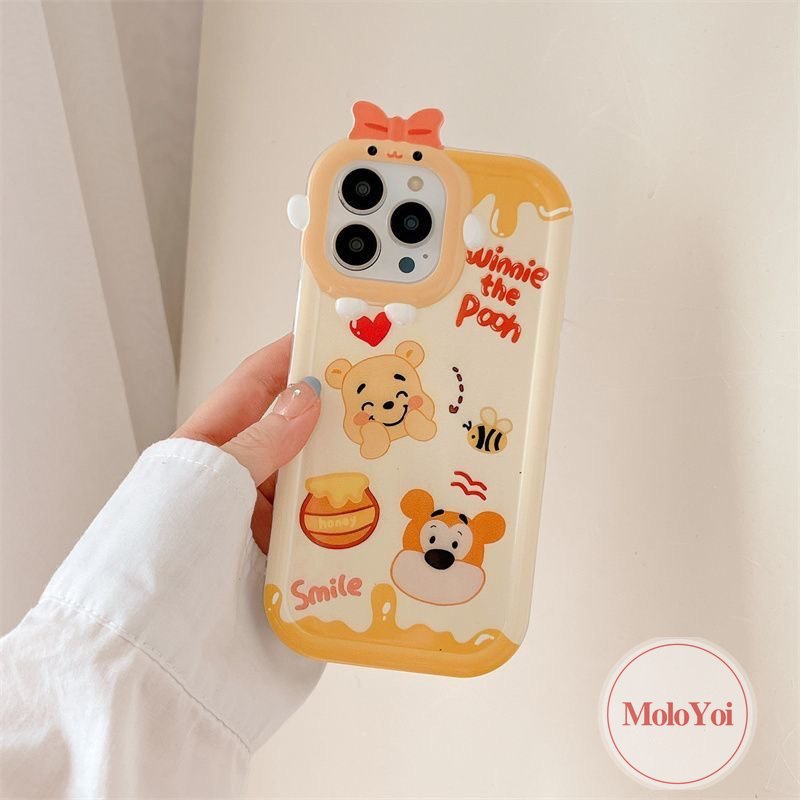 Soft Case Motif Kartun Winnie the Pooh 3D Untuk iPhone 11 13 12 14 Pro MAX 7 8 6 6S 14 Plus XR X XS MAX SE 7plus