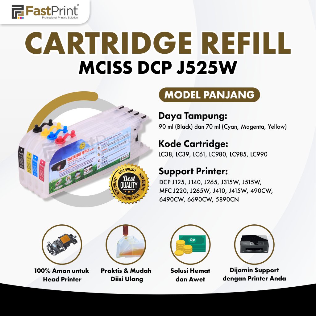 Cartridge MCISS LC12 Compatible Printer  J525W J425W J430W Kosongan