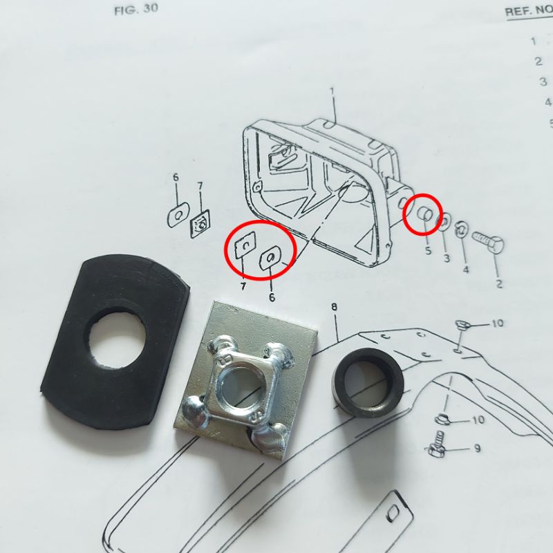 Suzuki Ts 125 A100 Sprinter Mur Bosh & Karet Set Batok Lampu