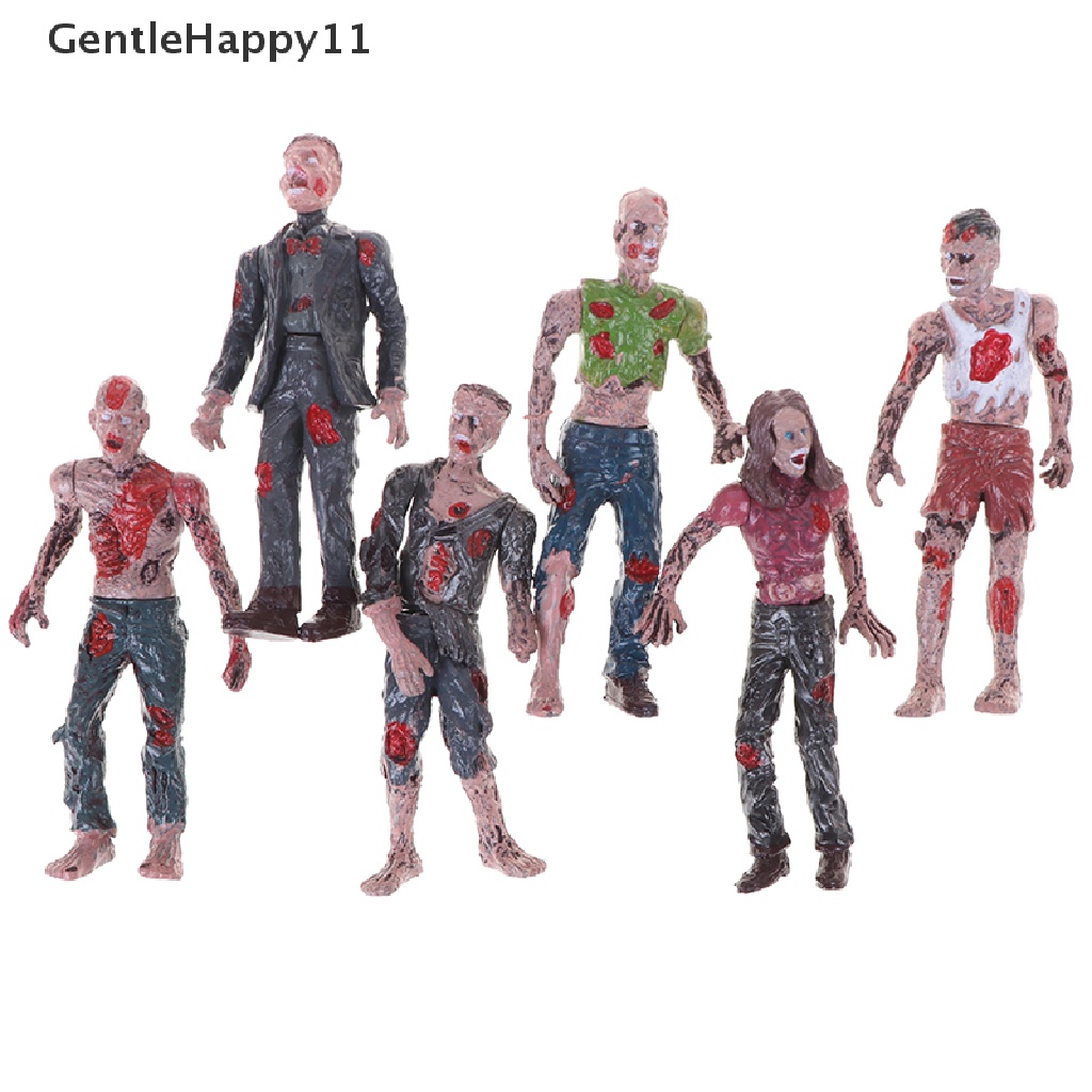 Gentlehappy 6pcs Berjalan Jenazah Model Terror Zombies Anak Anak Action Figure Mainan Boneka  Id