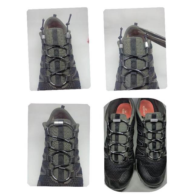 TALI SEPATU MELAR ELASTIS STOPPER ALMUNIUM ALOY NO TIE LOCK LACE